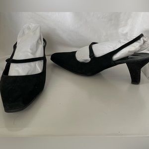 Nicole Miller Black Suede Heels